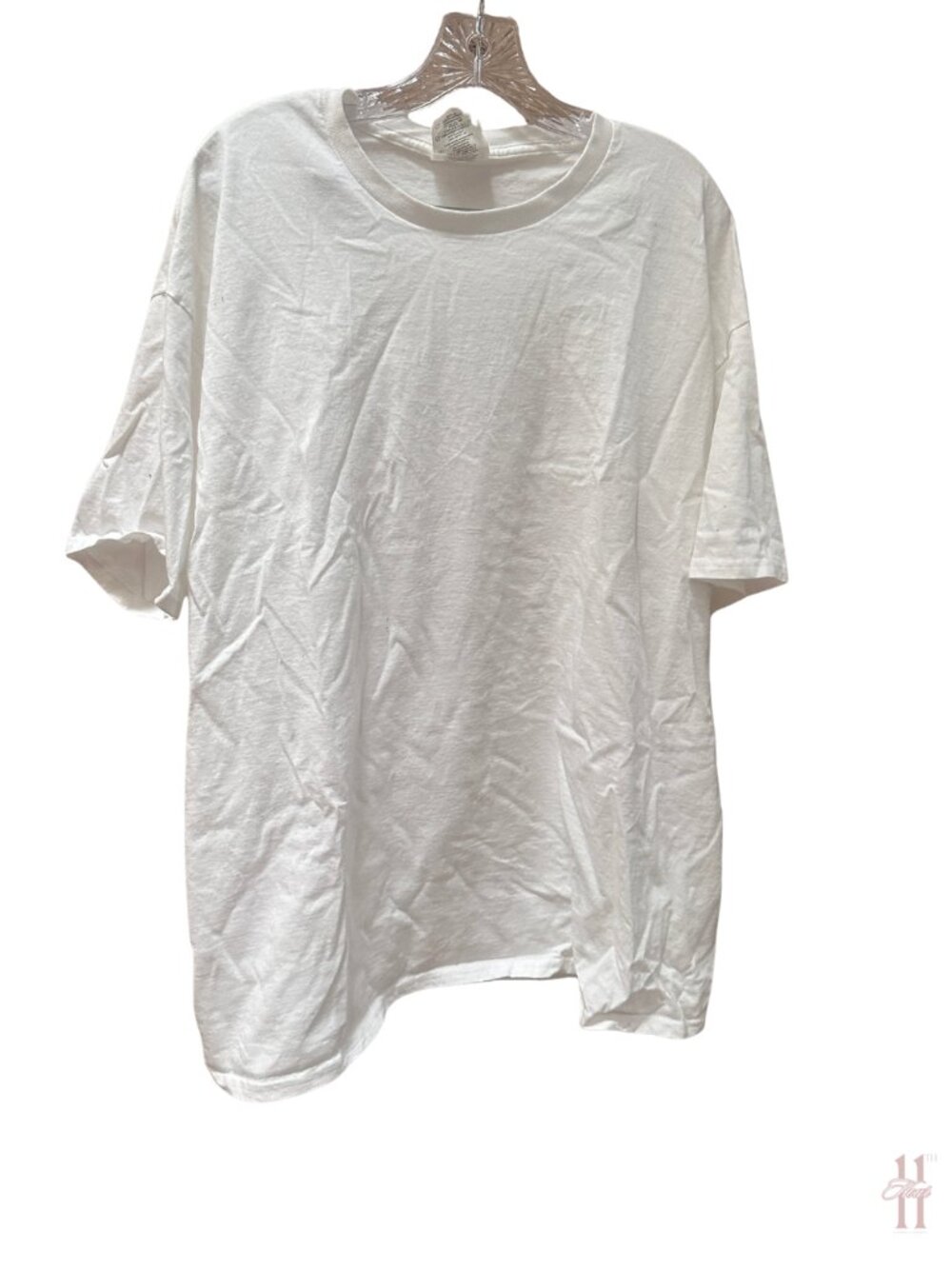 Hanes White Crewneck Short Sleeve Top - Men's 2XL